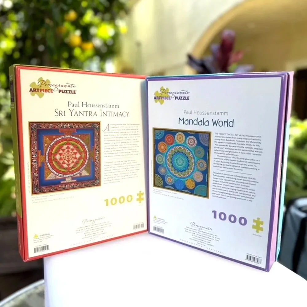 NIB 2 Pomegranate Art Piece Sri Yantra Intimacy Mandala World 1000 Piece Puzzles